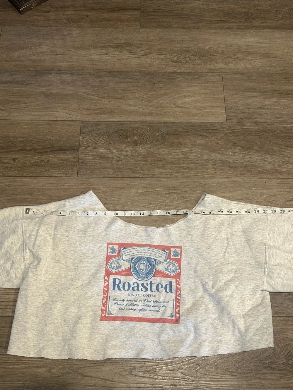 Roasted Graphic Cropped Sweatshirt Light‎ Heather Gray Size Large